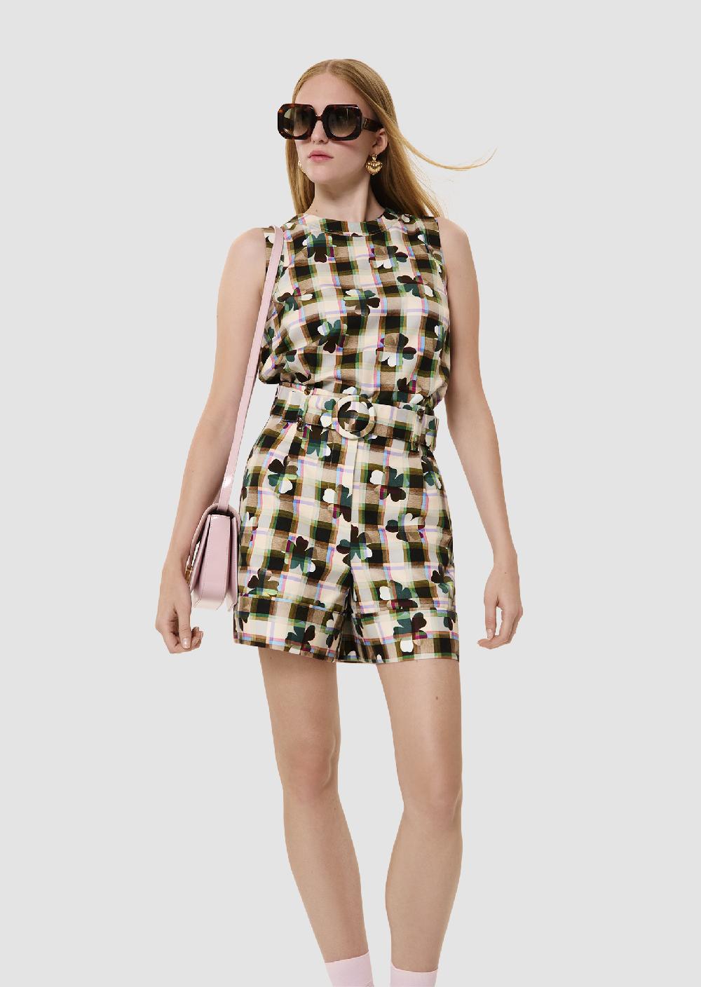 Tara Jarmon Short Shelbyvert Imprimé Trèfles