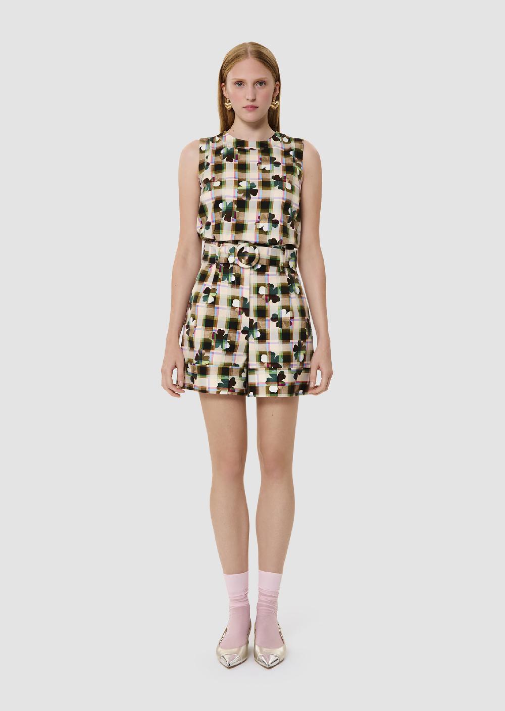 Tara Jarmon Short Shelbyvert Imprimé Trèfles