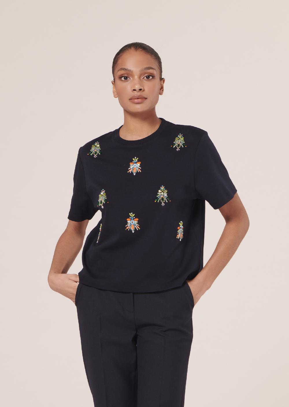 Tara Jarmon T-Shirt Tarabeebleu Nuit En Jersey