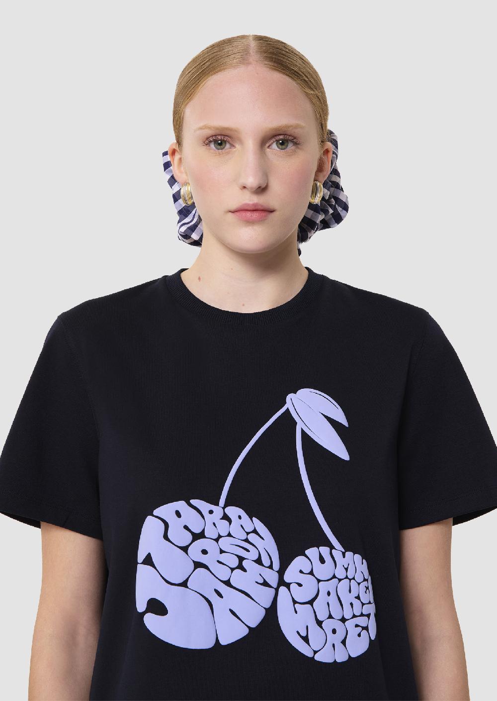 tara jarmon T-shirt Taracherrybleu nuit en jersey