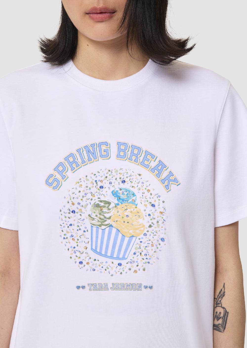 tara jarmon T-shirt Taravanillablanc en jersey