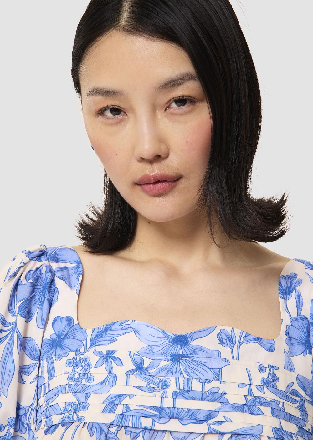 Tara Jarmon Top Talmaécru Imprimé Fleurs Bleues