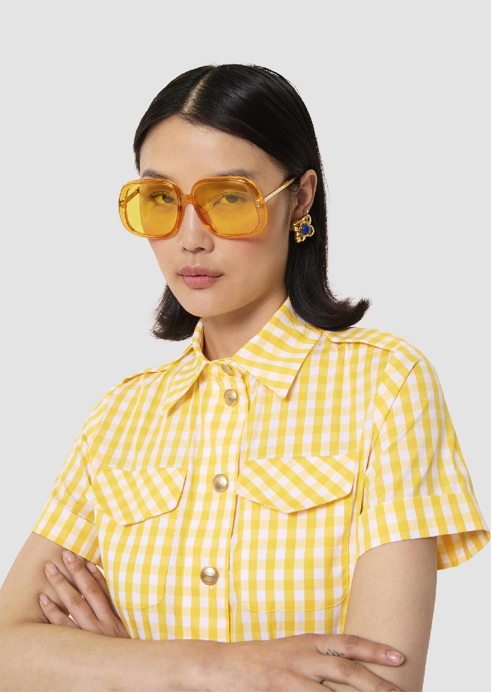 tara jarmon Top Taorminajaune en vichy