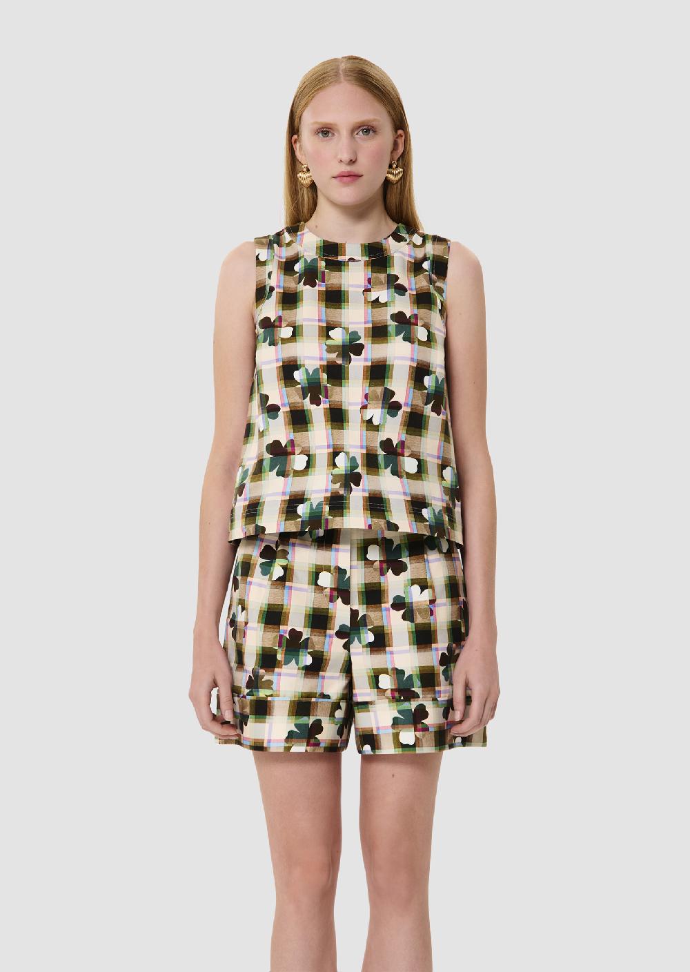 Tara Jarmon Top Tepeevert Imprimé Trèfles