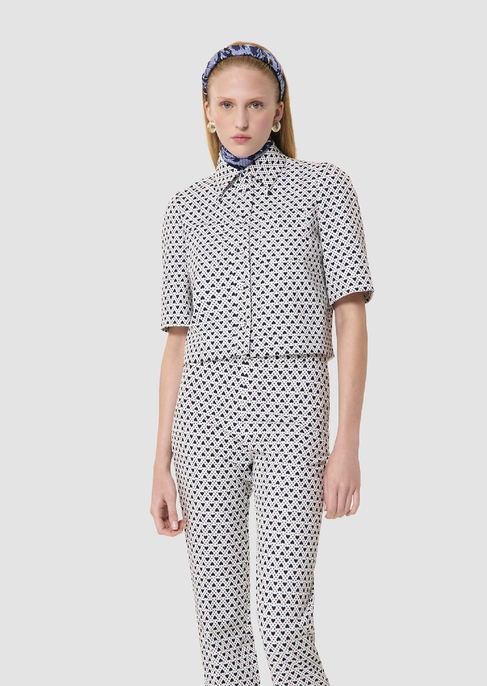 tara jarmon Top Thadeaécru imprimé mini coeurs