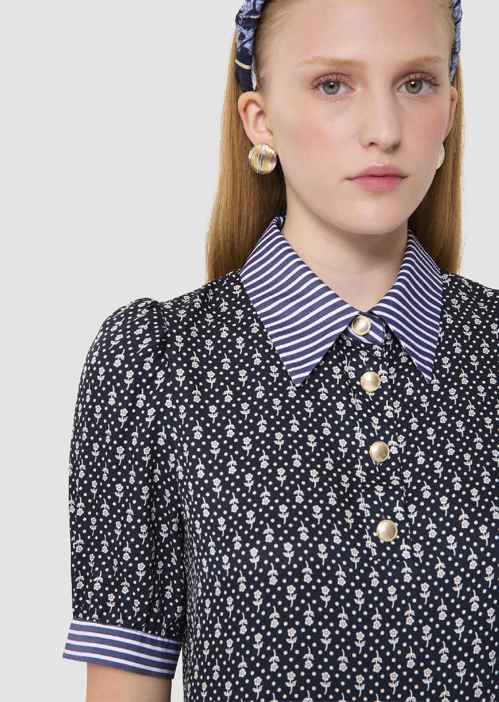 tara jarmon Top Tillybleu nuit imprimé fleuri