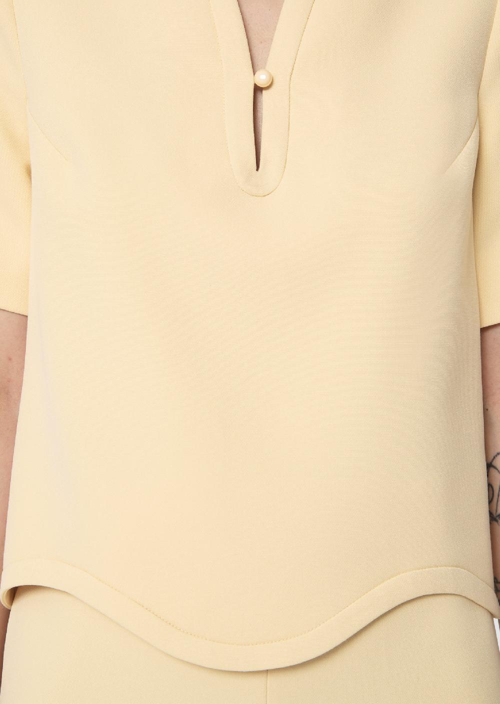 Tara Jarmon Top Tilmajaune En Toile Double