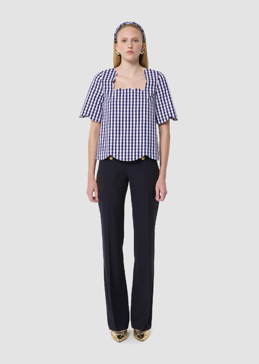 Tara Jarmon Top Timotheebleu Nuit En Vichy