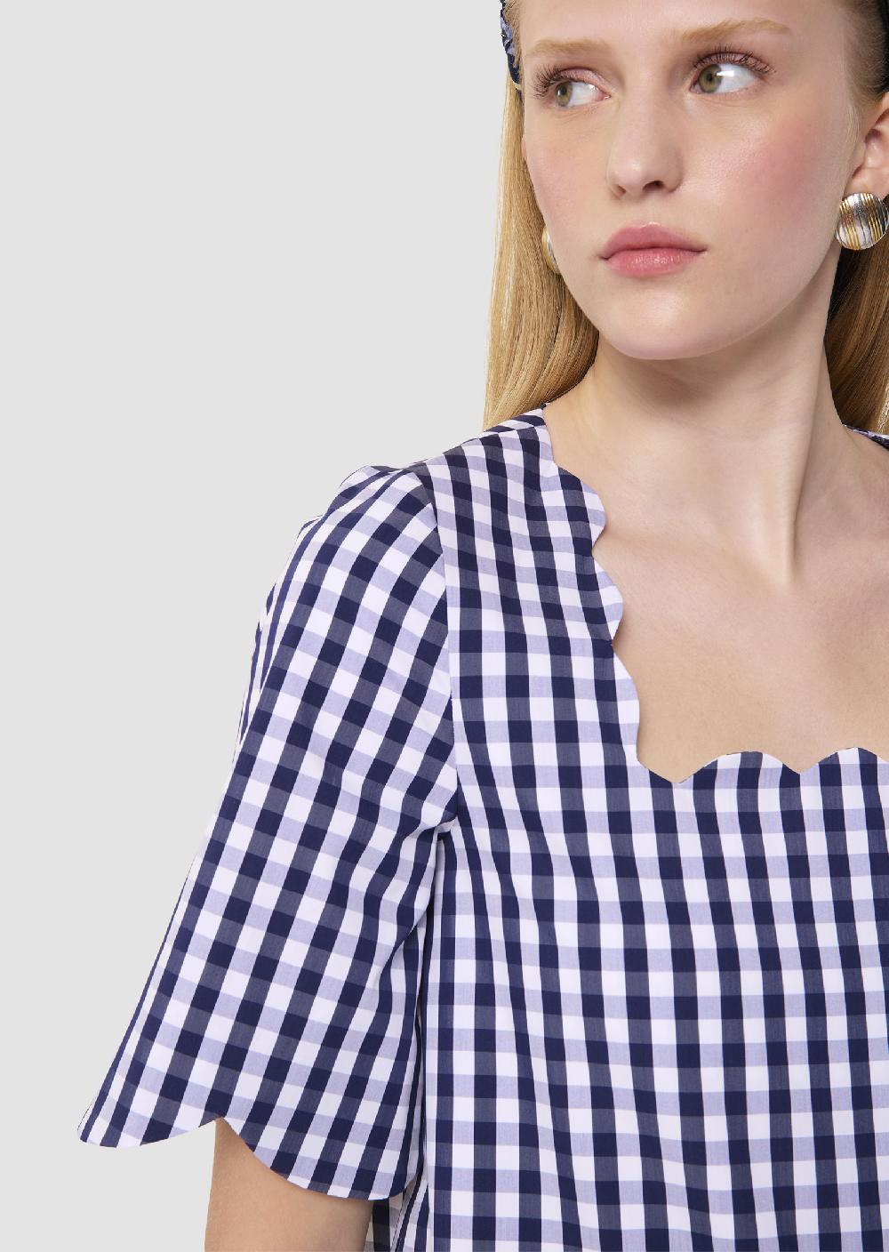 Tara Jarmon Top Timotheebleu Nuit En Vichy