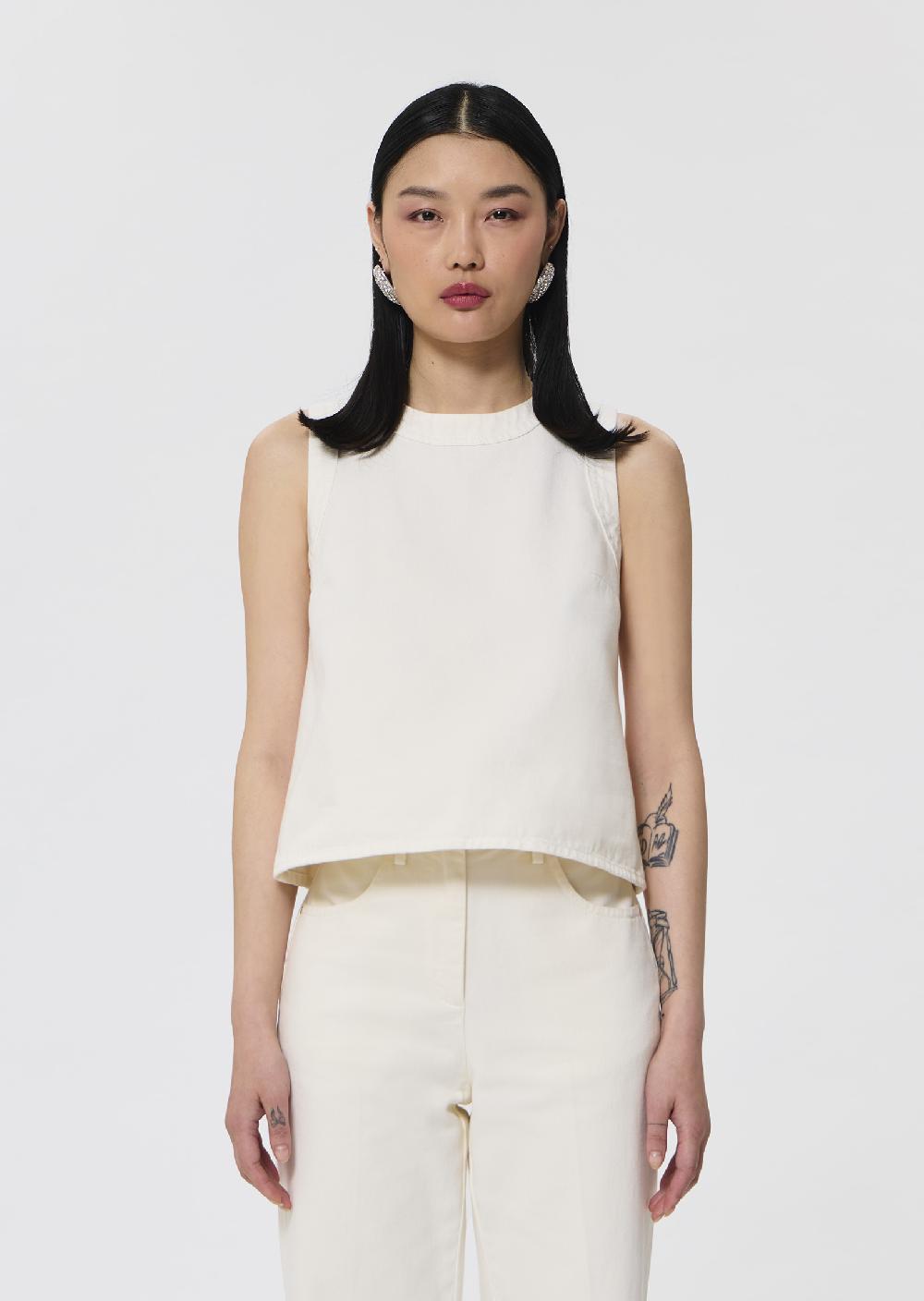 Tara Jarmon Top Tokonodenim Blanc