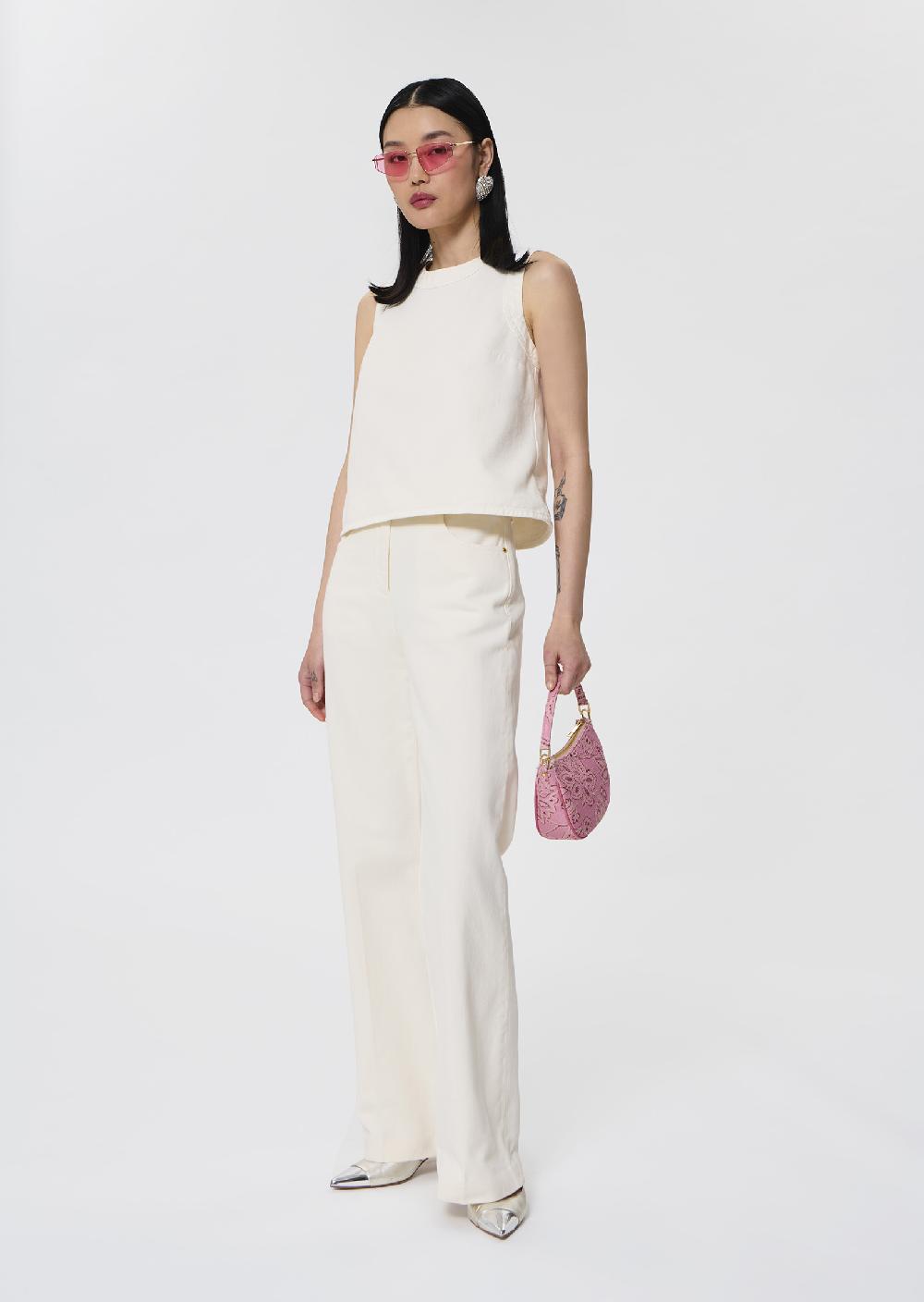 tara jarmon Top Tokonodenim blanc