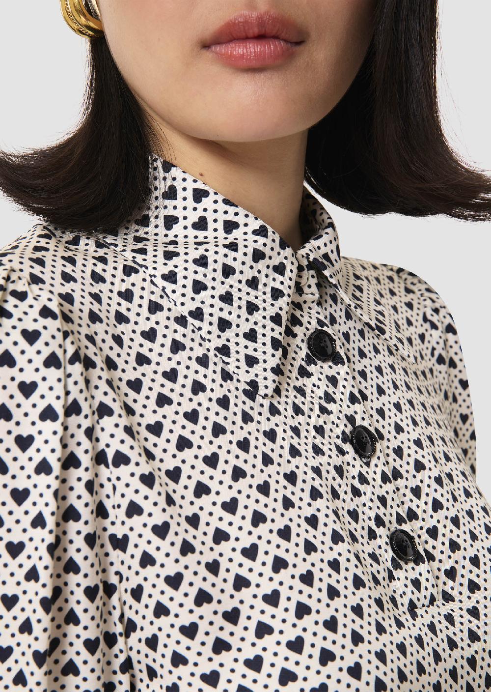 Tara Jarmon Top Toninoécru Imprimé Mini Coeurs