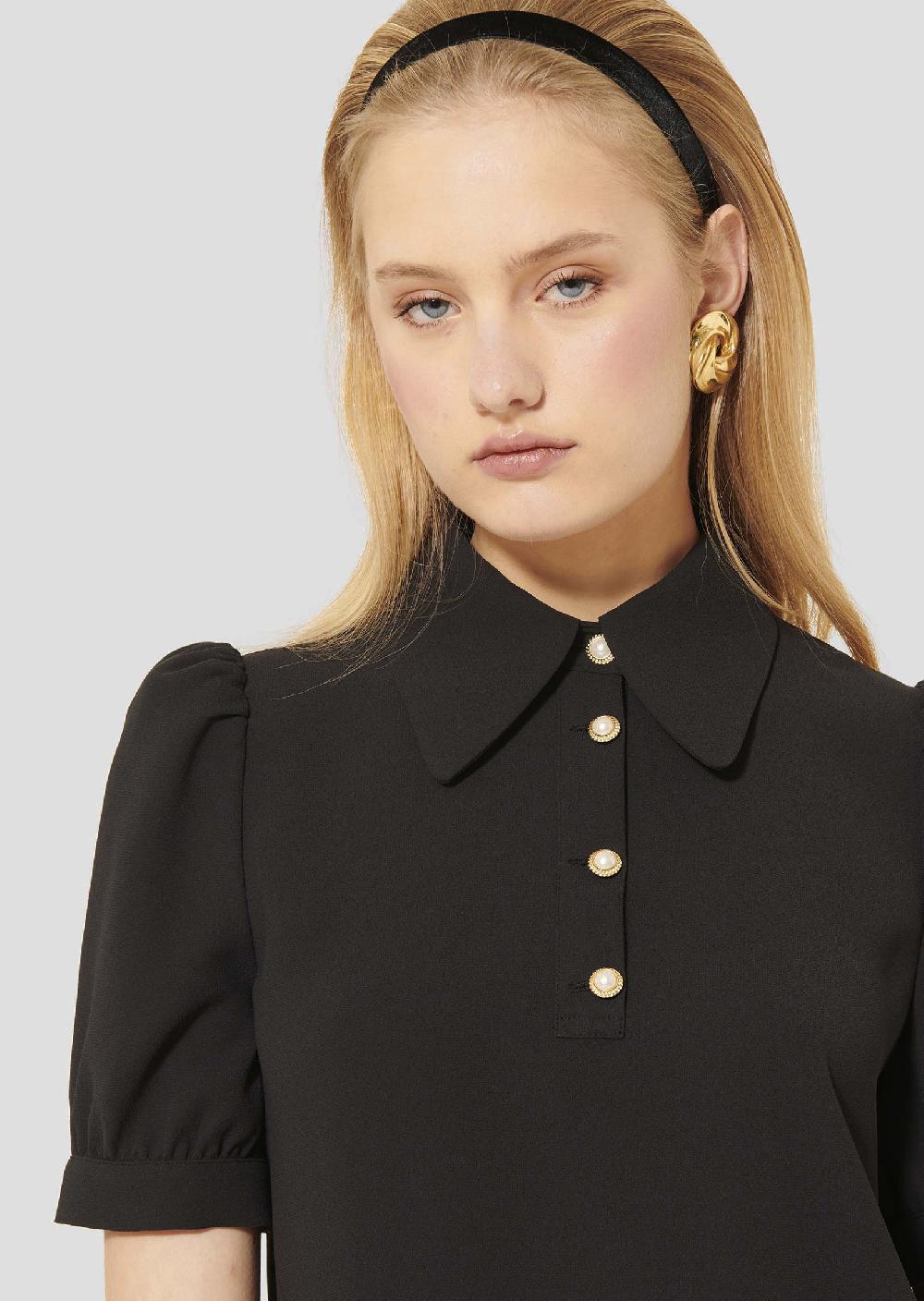 Tara Jarmon Top Toninonoir En Crêpe