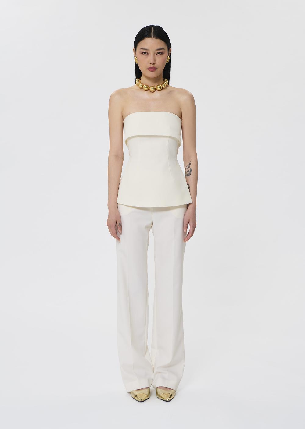 tara jarmon Top Tonnieécru en toile tailleur