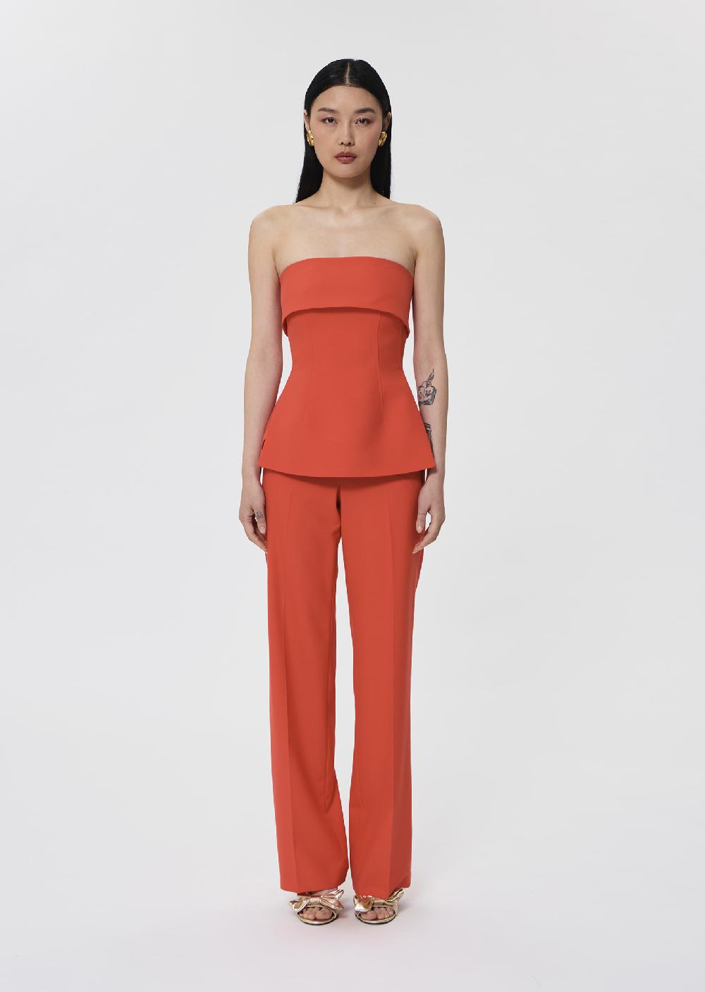 Tara Jarmon Top Tonnierouge En Toile Tailleur