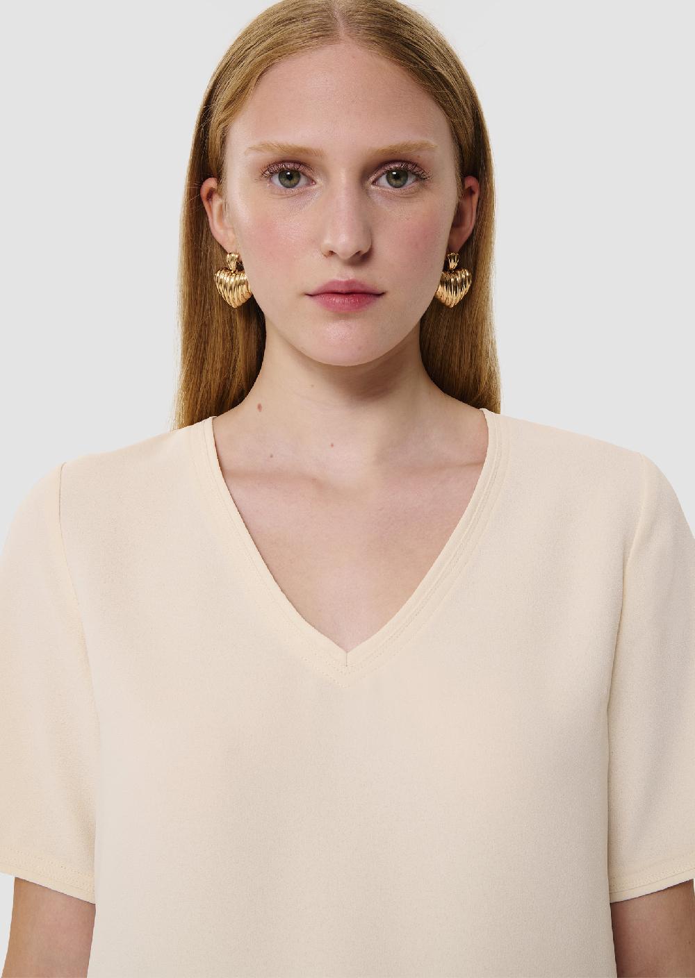 tara jarmon Top Toscaneécru en crêpe