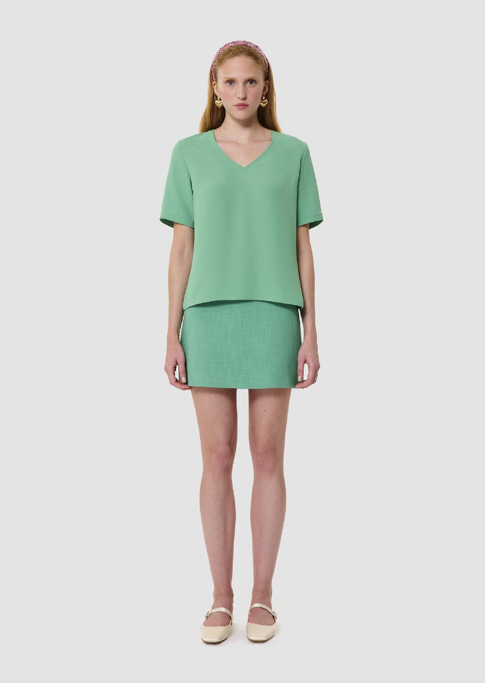 Tara Jarmon Top Toscanevert En Crêpe