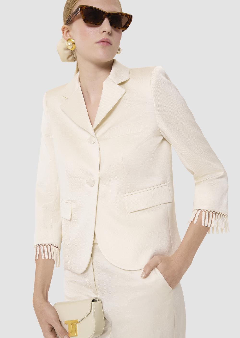 tara jarmon Veste Valensoleécrue en lin satiné