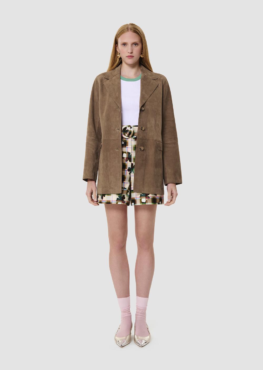 Tara Jarmon Veste Vandamarron En Cuir Velours