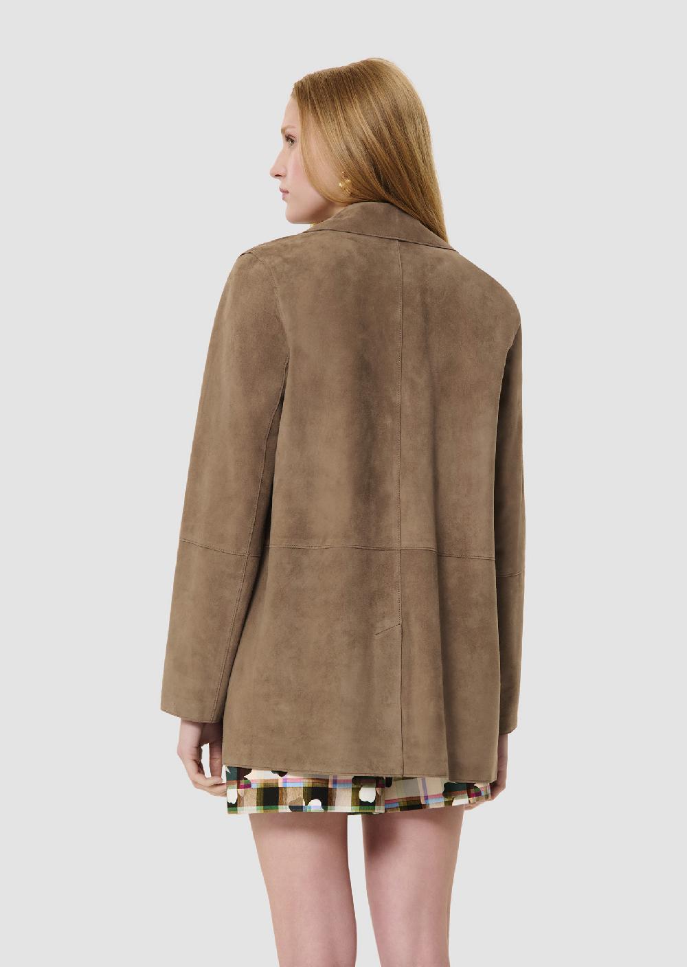 Tara Jarmon Veste Vandamarron En Cuir Velours