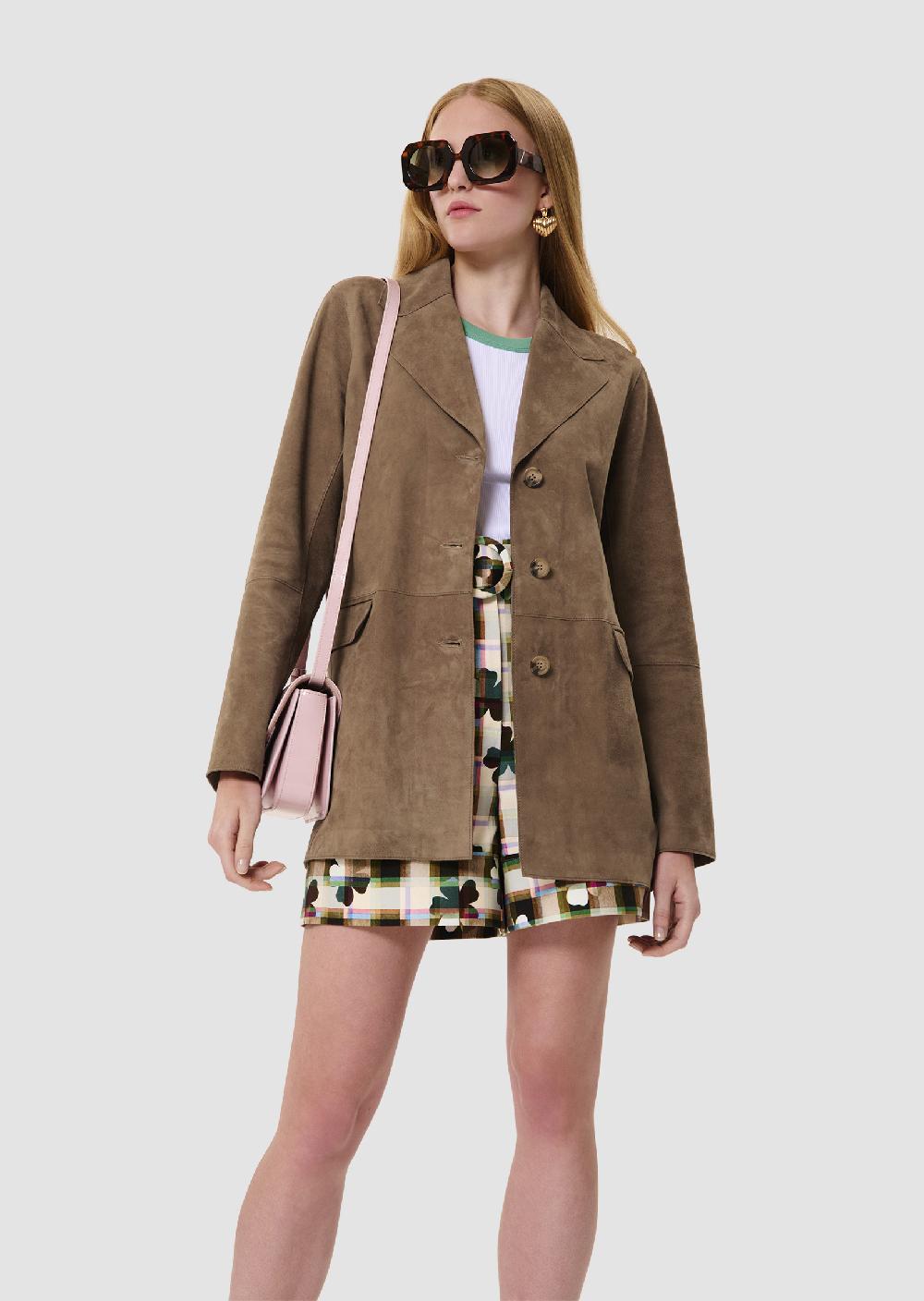 tara jarmon Veste Vandamarron en cuir velours