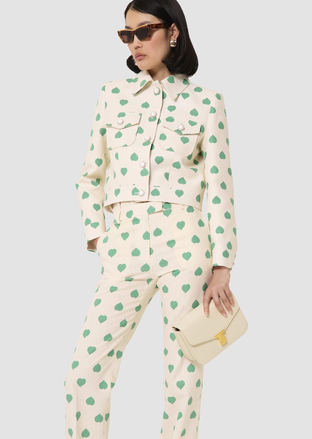 tara jarmon Veste Vascanoverte imprimé coeurs