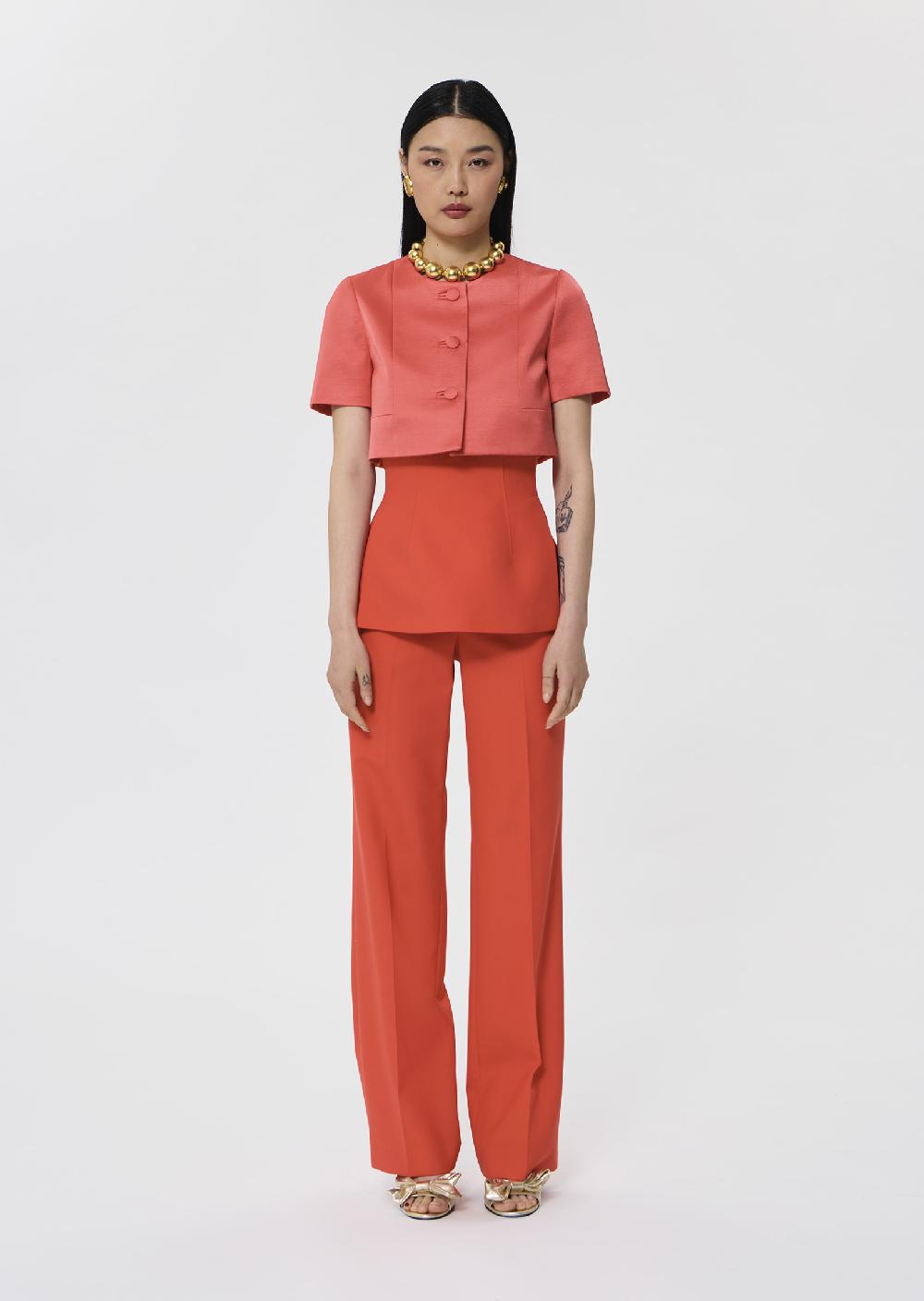 Tara Jarmon Veste Verdirouge En Lin Satiné