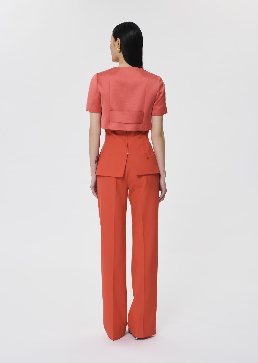 Tara Jarmon Veste Verdirouge En Lin Satiné