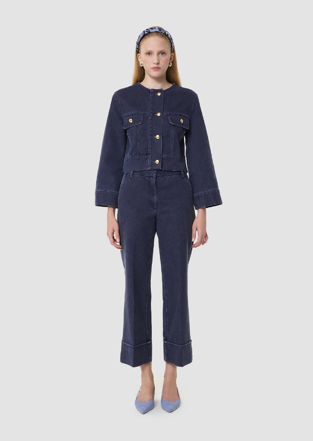 Tara Jarmon Veste Vickbleue En Denim Brut