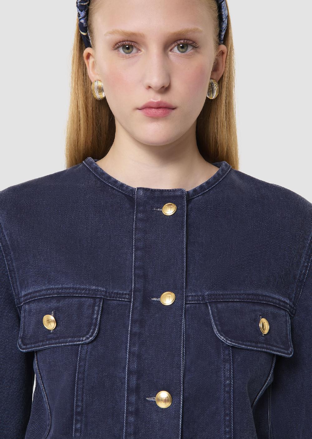 Tara Jarmon Veste Vickbleue En Denim Brut