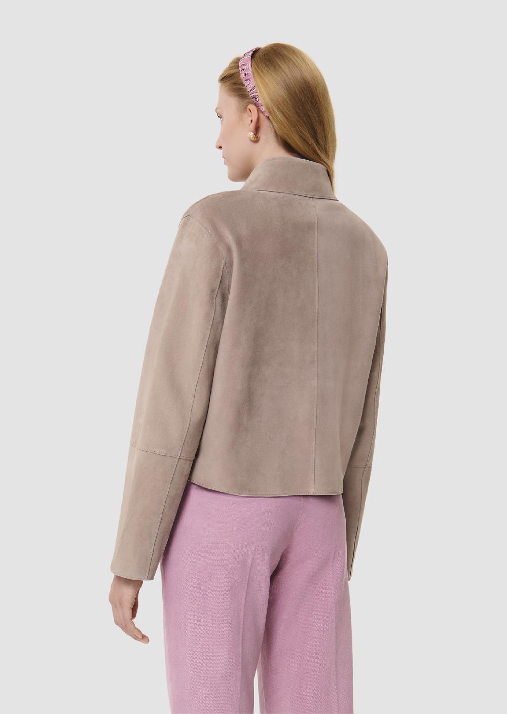 Tara Jarmon Veste Victorgrise En Cuir Velours