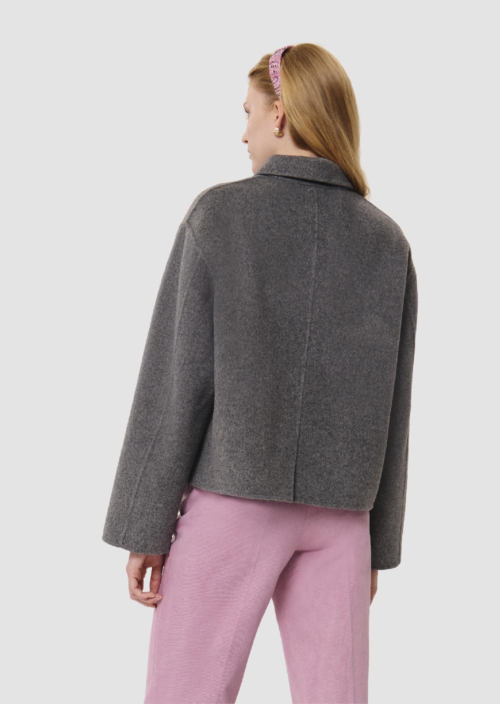 Tara Jarmon Veste Vincigrise En Laine Double Face