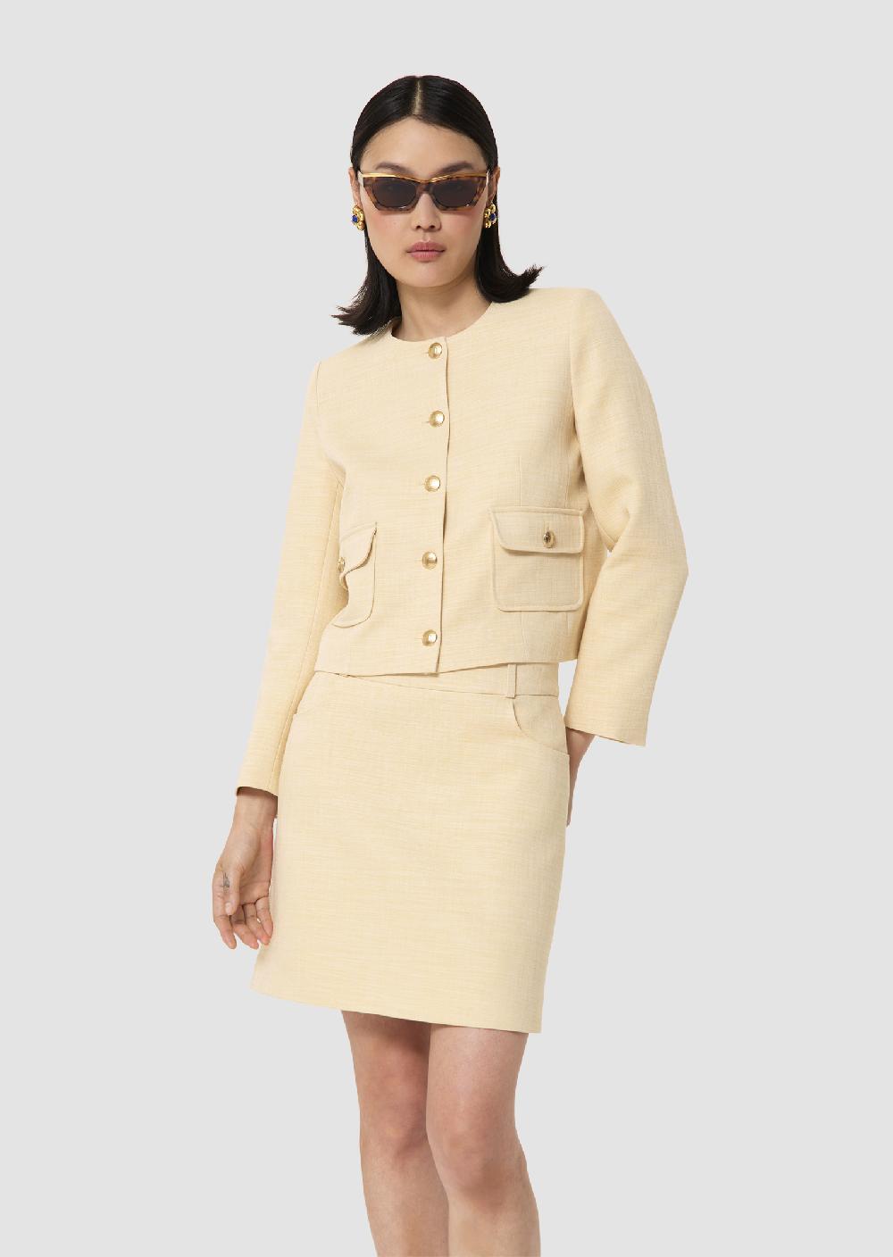 tara jarmon Veste Vinnyjaune en tissu flammé