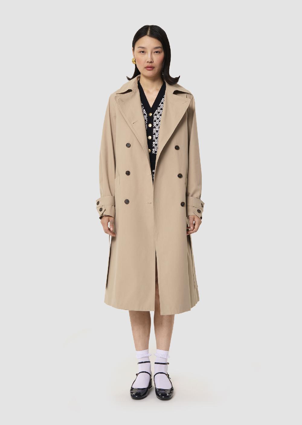 Tara Jarmon Trench-coat Ivonbeige En Garbardine De Coton