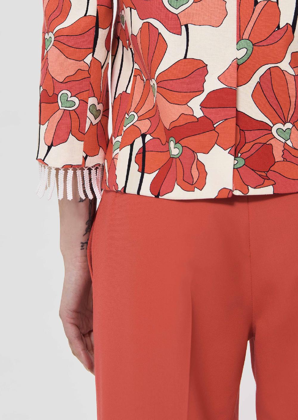 Tara Jarmon Veste Valensolerouge En Coton à Motifs Fleuris