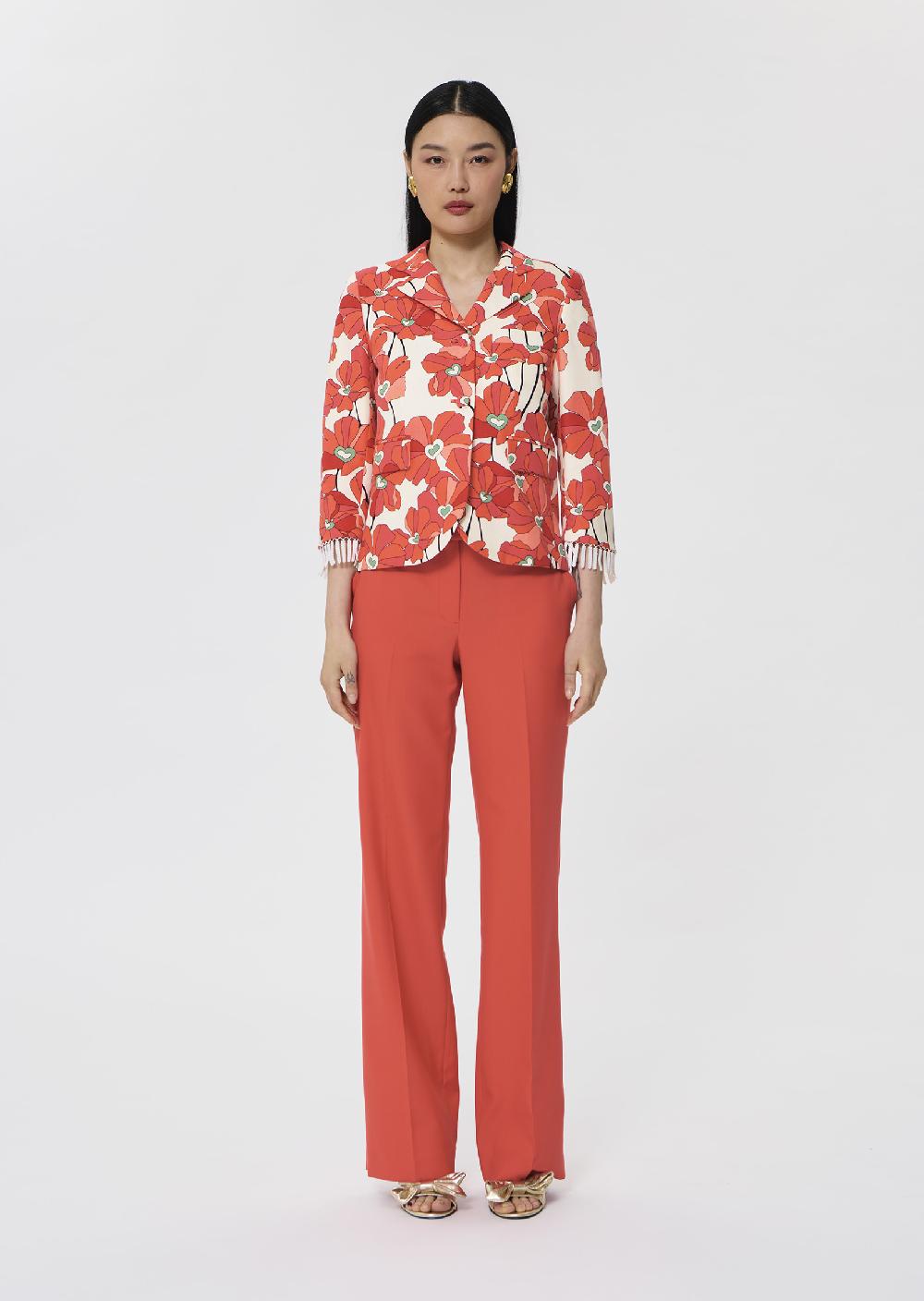 Tara Jarmon Veste Valensolerouge En Coton à Motifs Fleuris
