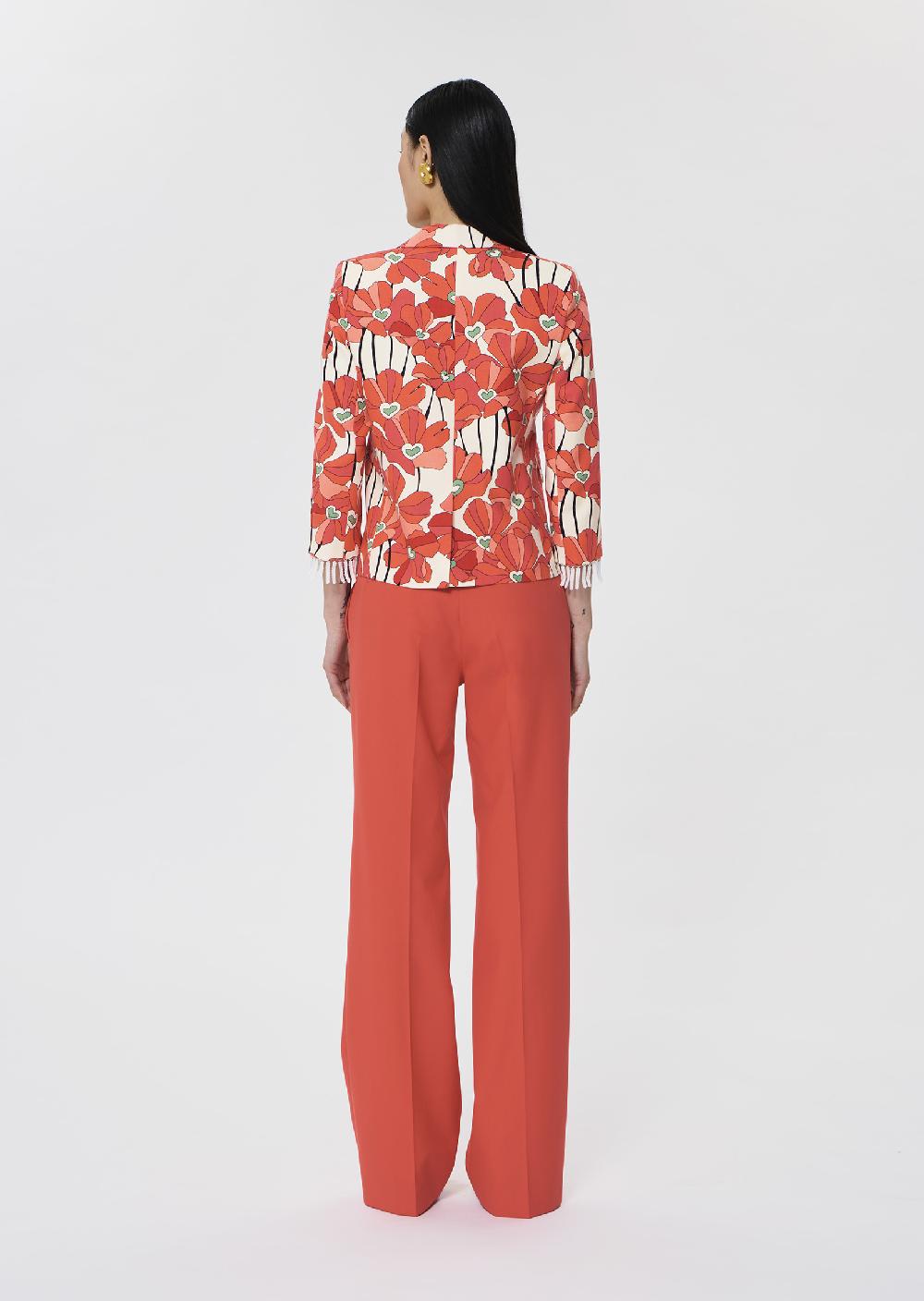 Tara Jarmon Veste Valensolerouge En Coton à Motifs Fleuris