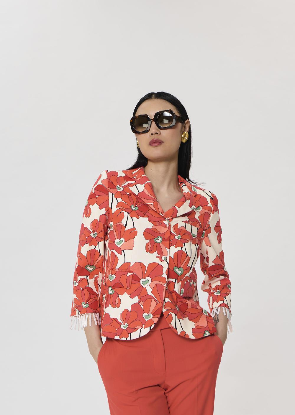 tara jarmon Veste Valensolerouge en coton à motifs fleuris