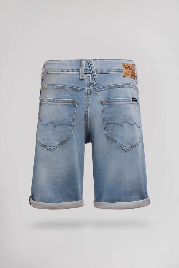 Teddy Smith Bermuda Denim Coupe 5 Poches SCOTTY 3 JR BLEACHED