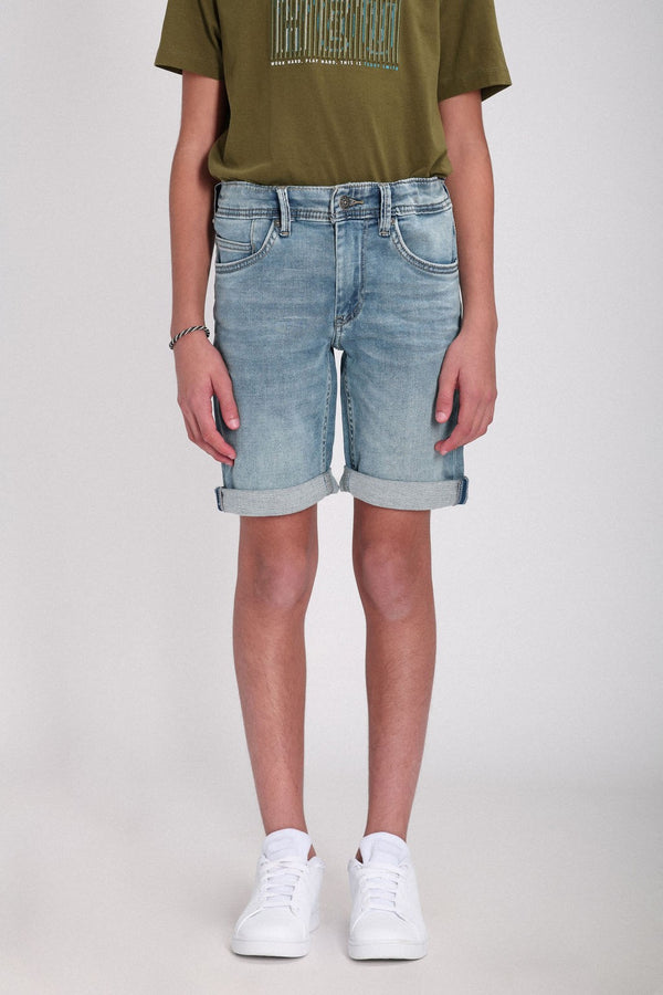 teddy smith Bermuda denim coupe 5 poches SCOTTY 3 JR BLEACHED