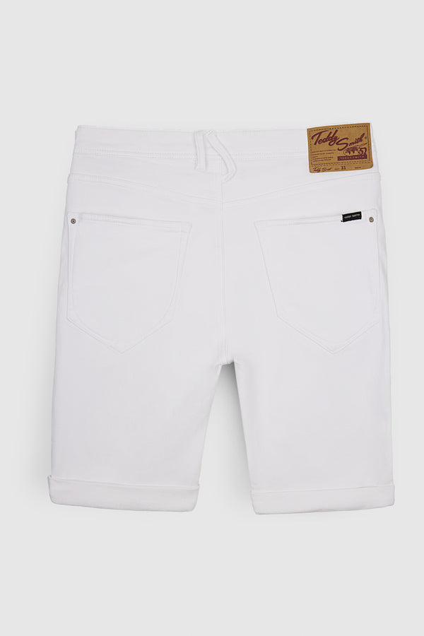 Teddy Smith Bermuda Denim Coupe 5 Poches SCOTTY 3 REG BLANC
