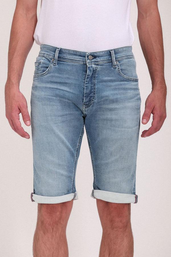 teddy smith Bermuda denim coupe 5 poches SCOTTY 3 REG FRIPP/INDIGO CLAIR MEDIUM