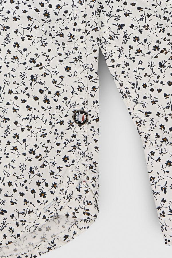 Teddy Smith Chemise à Pinces Col Français CARTON ML BLANC/MICRO FLORAL