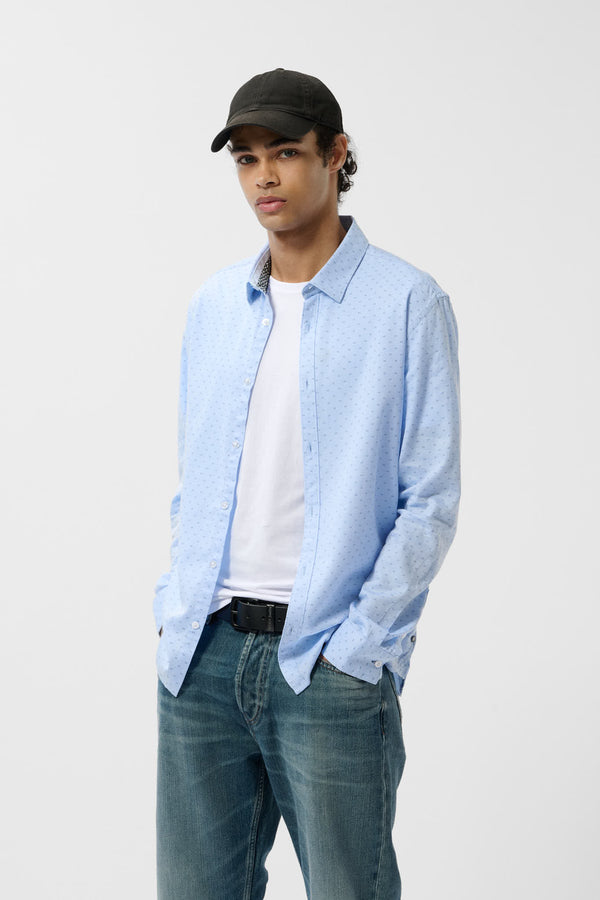 Teddy Smith Chemise à Pinces Col Français CARTON ML BLEU ECUME