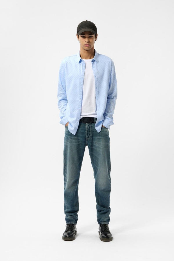 teddy smith Chemise à pinces col français CARTON ML BLEU ECUME