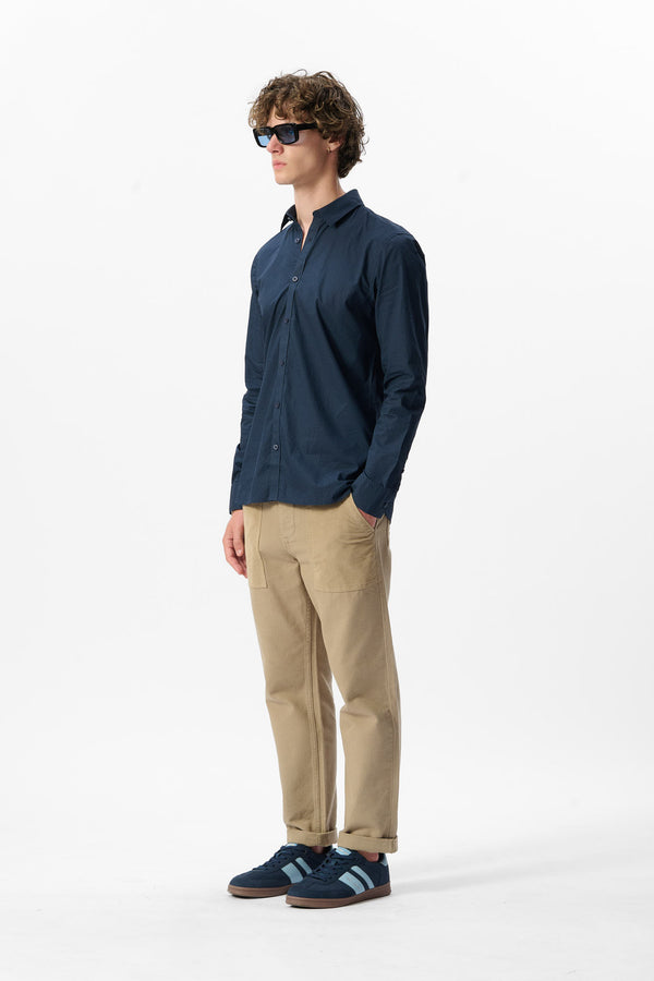 Teddy Smith Chemise CARTON ML TOTAL NAVY MICRO DOTS