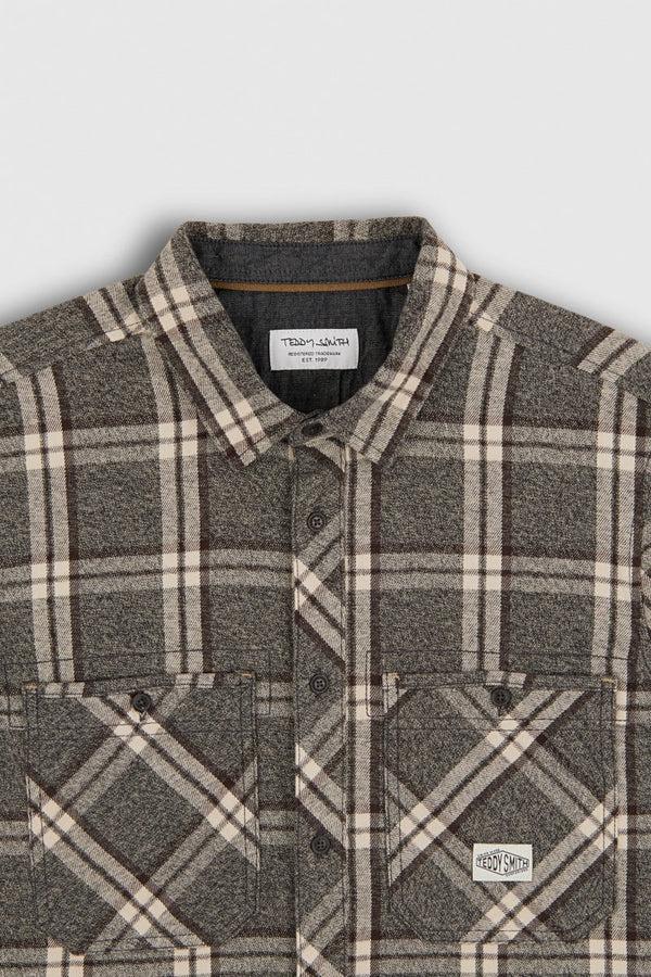 Teddy Smith Chemise Manches Longues En Twill TRENT ML MELANGE BLACK