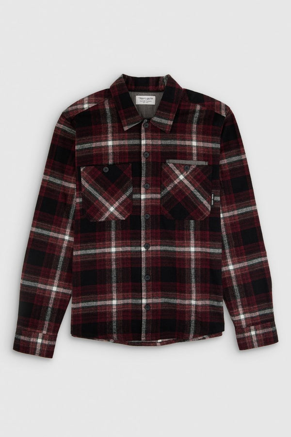 Teddy Smith Chemise Manches Longues Flanelle à Carreaux TURNER ML SCARLET RED