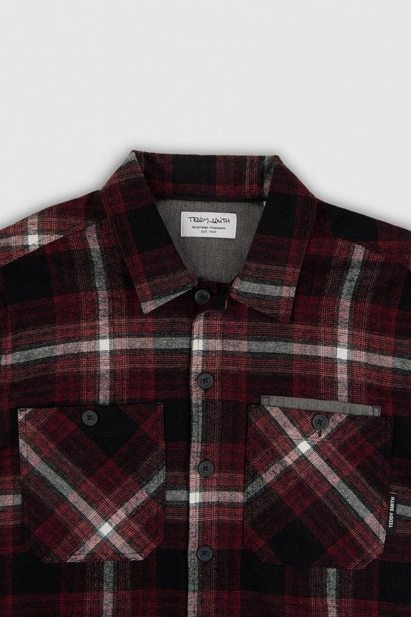 Teddy Smith Chemise Manches Longues Flanelle à Carreaux TURNER ML SCARLET RED