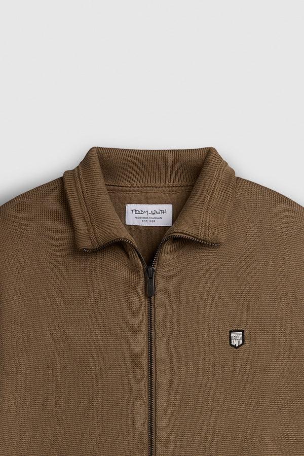 Teddy Smith Gilet En Maille Avec Zip G-ETTORE CHATAIN